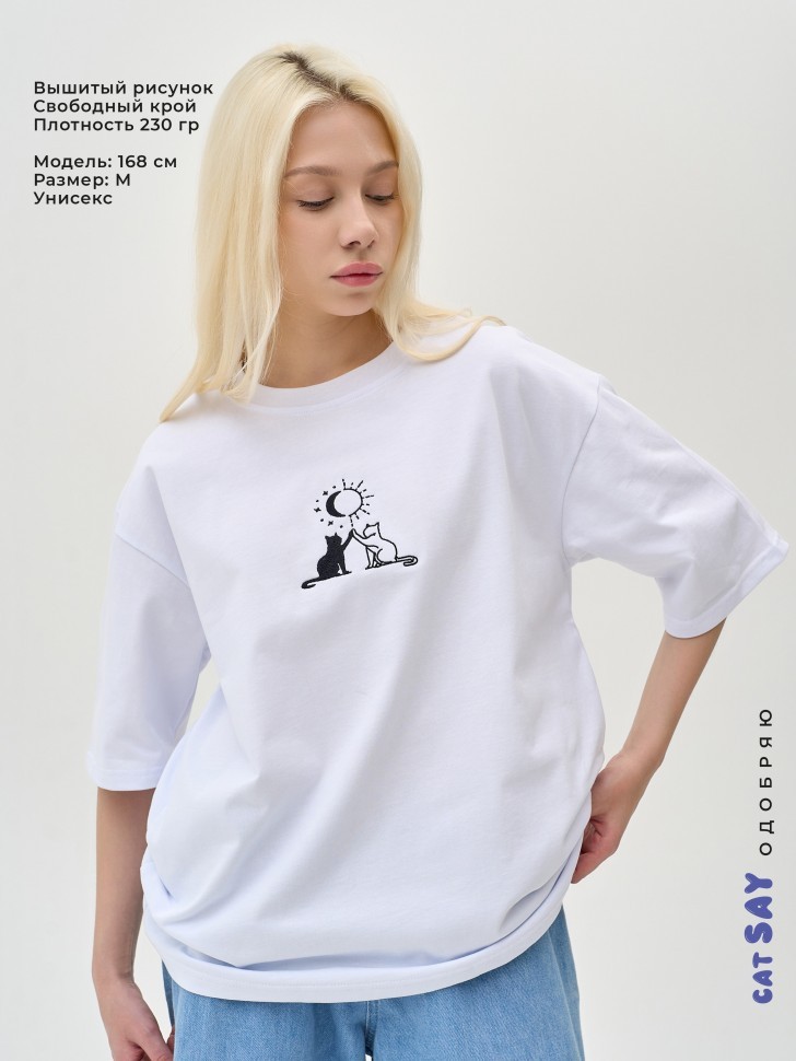 Футболка CatsayODOBRYAYOU BASIC "С вышивкой Котики вместе 0030"