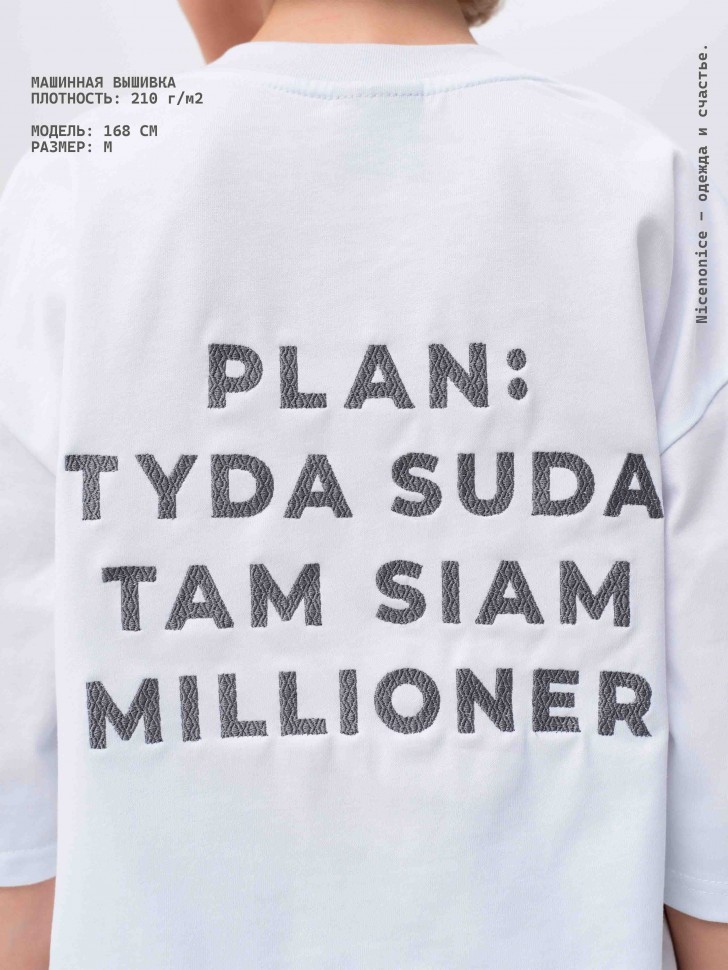 Футболка Nicenonice Classic "Plan tyda suda, millioner"