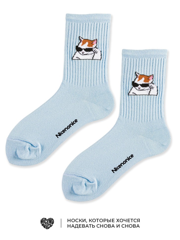 Носки Nicenonice Classic "Блатной котик с очками"