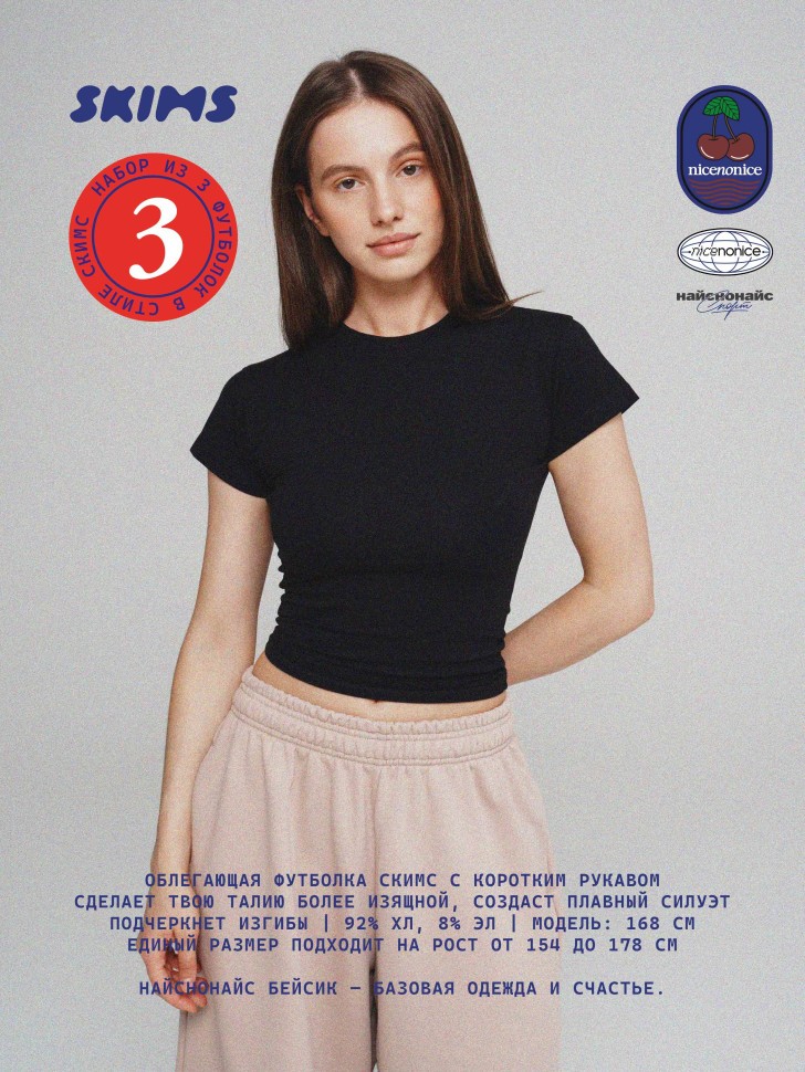 Набор футболок найснонайс бейсик &quot;Skims скимс 42-46&quot;, 3 шт.